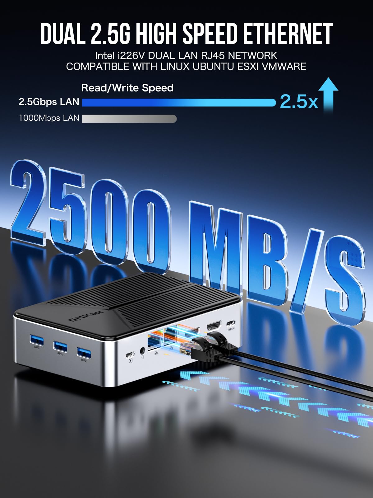GMKtec Mini PC NAS, G9 Intel N150 Önyükleme Çift OS/Linux